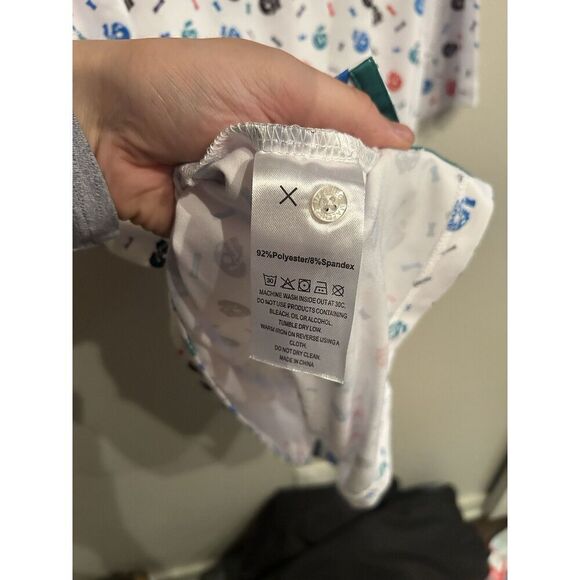 Maelreg Mens Large Performance Polo Skull Bones Multicolor Print Golf - Picture 6 of 8